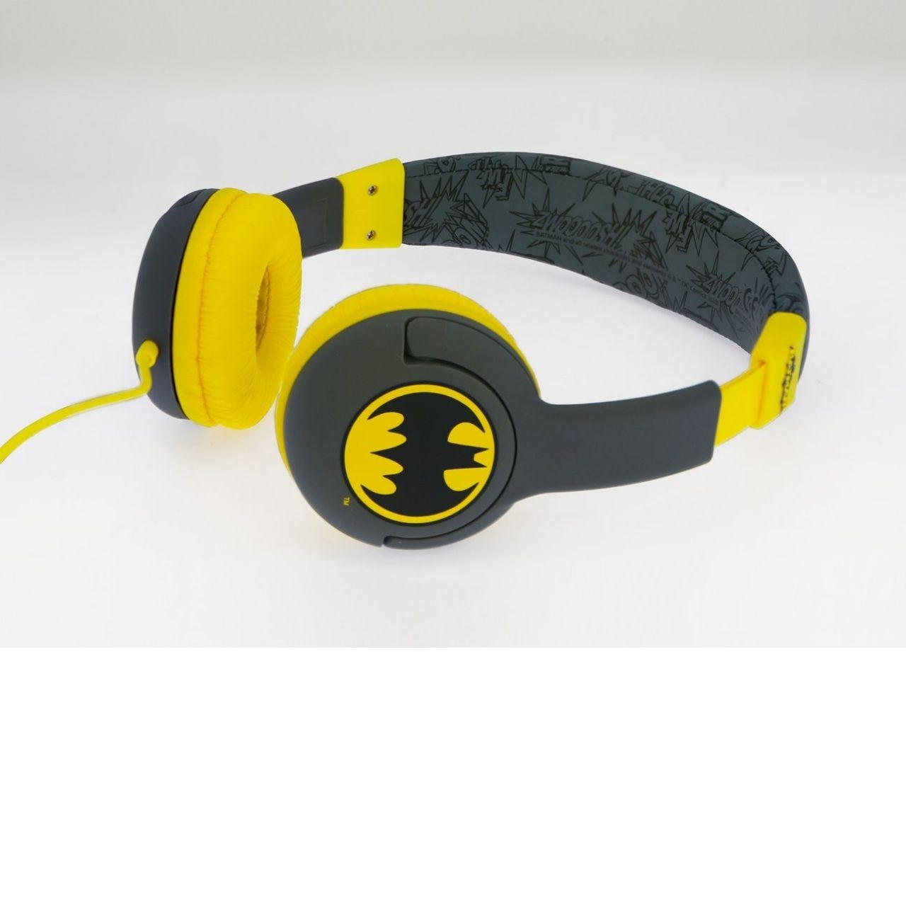 DC Comics Batman Grey Kids Wired Headphones - childrensheadphones.co.uk