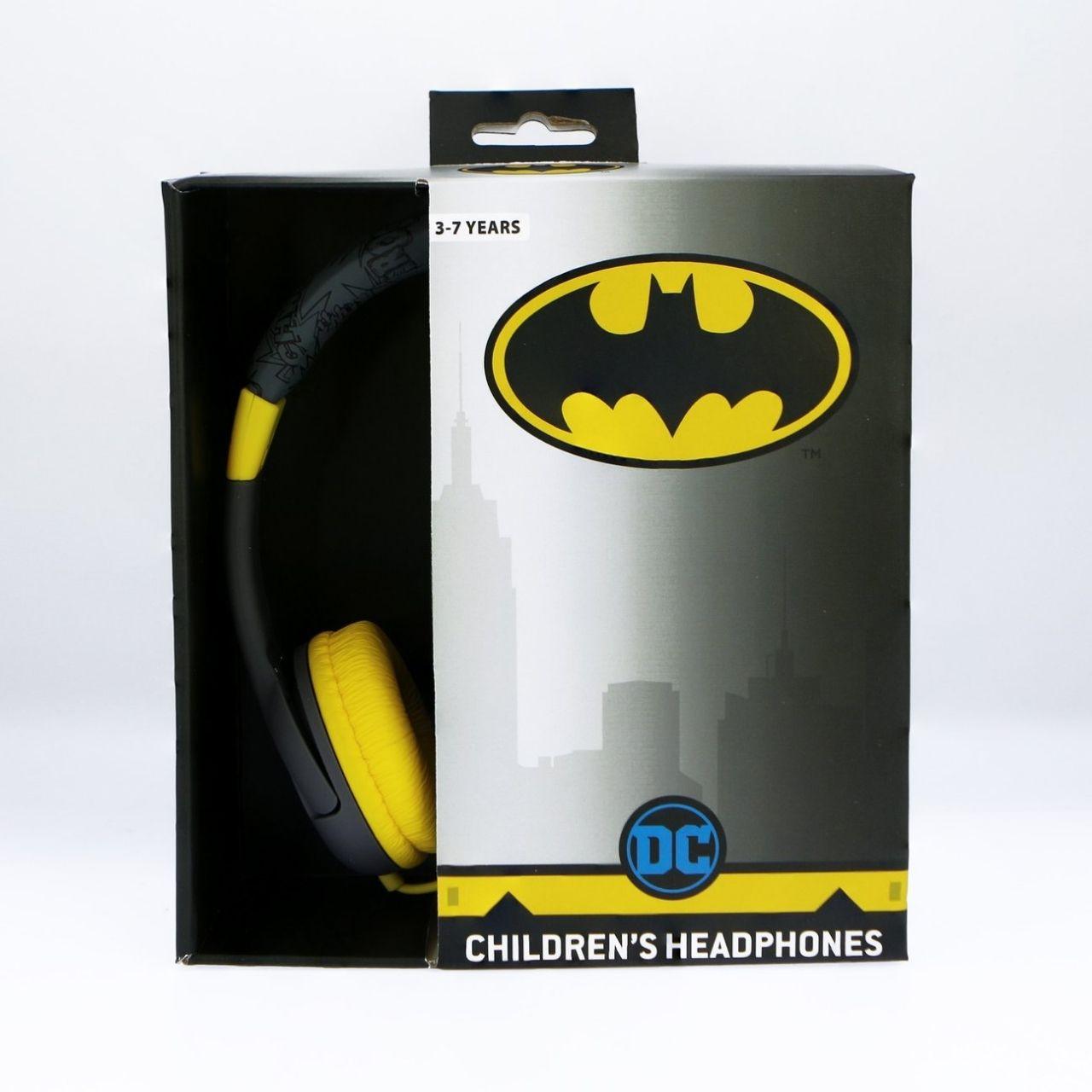 DC Comics Batman Grey Kids Wired Headphones - childrensheadphones.co.uk