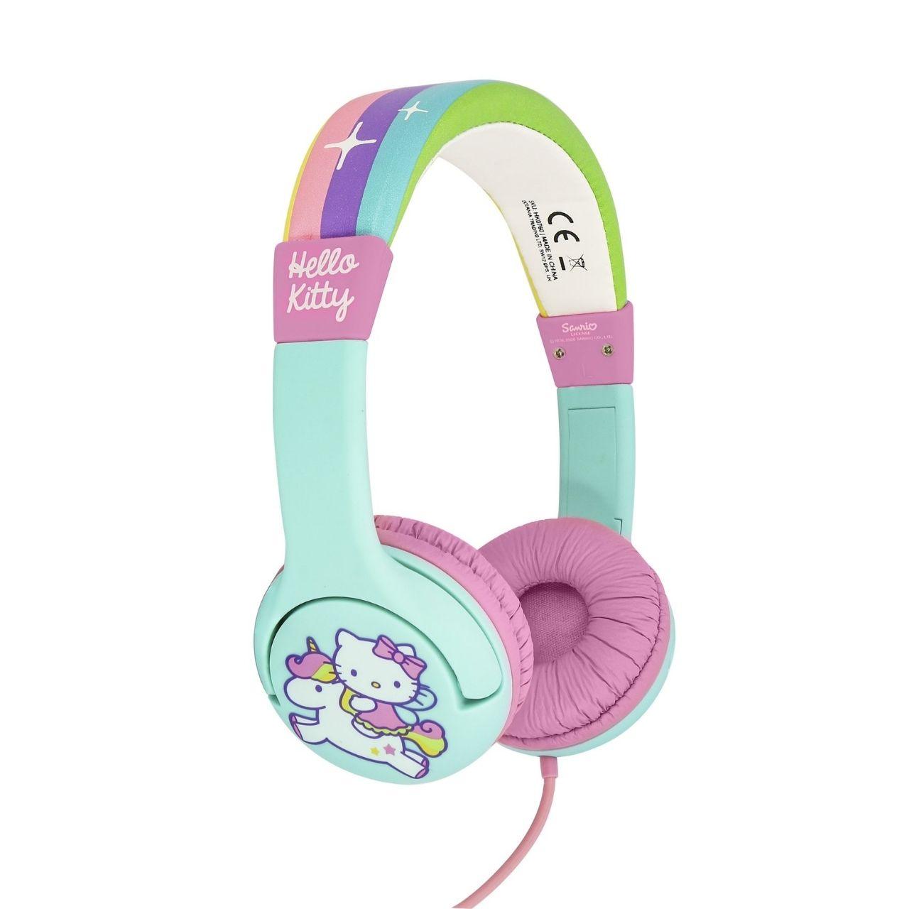 Hello Kitty Rainbow Unicorn Kids Headphones - childrensheadphones.co.uk