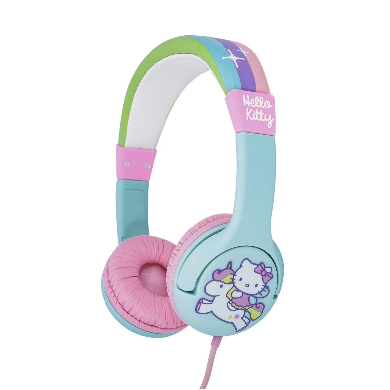 Hello Kitty Rainbow Unicorn Kids Headphones - childrensheadphones.co.uk