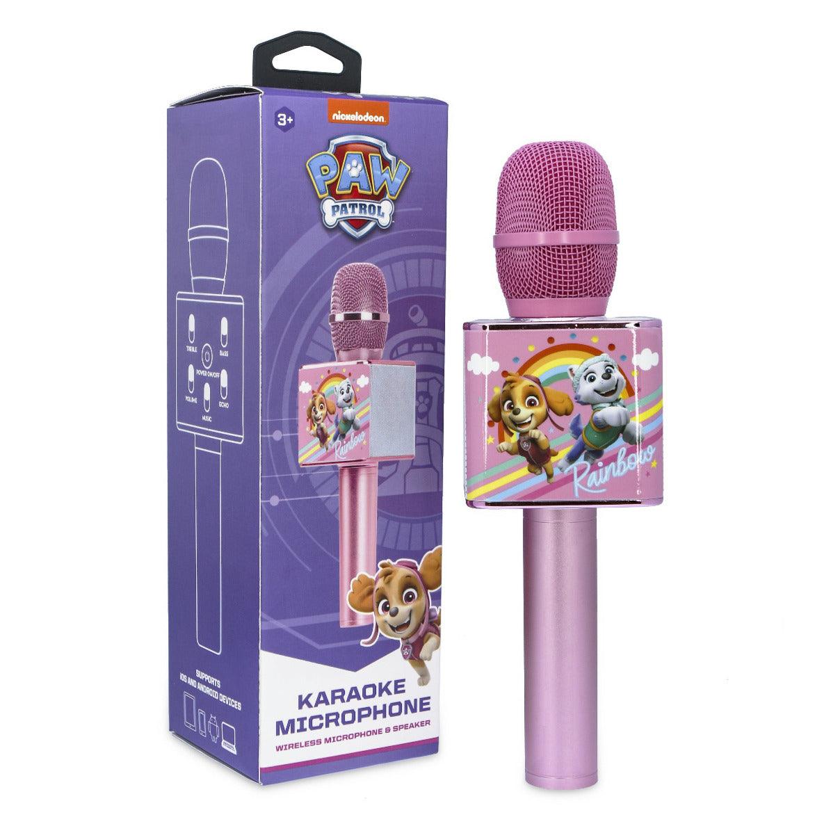PAW Patrol Wireless Karaoke Microphone Pink - childrensheadphones.co.uk