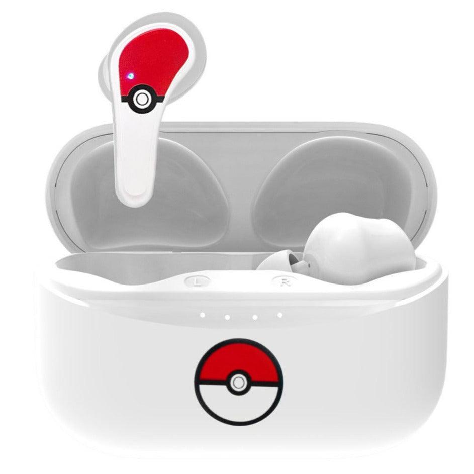 Pokemon Pokeball TWS Earphones White - childrensheadphones.co.uk