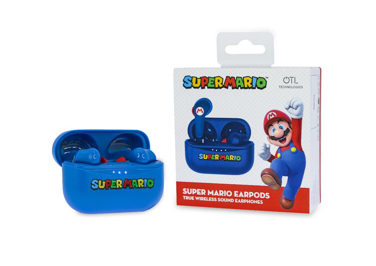 Nintendo Super Mario TWS Earphones Blue - childrensheadphones.co.uk